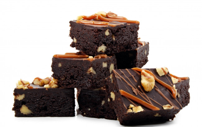 Обои картинки фото еда, пирожные,  кексы,  печенье, брауни, карамель