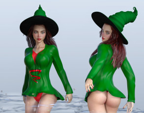 обоя 3д графика, праздники , holidays, девушка, взгляд, фон