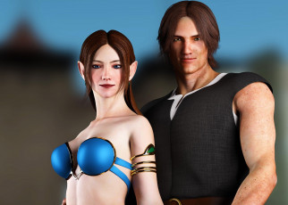 Картинка 3д+графика эльфы+ elves эльфийка фон взгляд