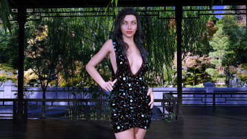 Картинка 3д+графика люди+ people девушка взгляд фон