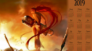 Картинка календари фэнтези оружие девушка