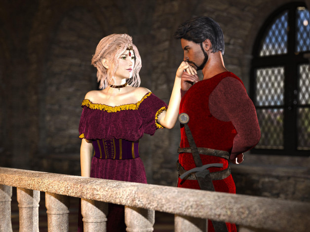 Обои картинки фото 3д графика, романтика , romantics, девушка, взгляд, фон