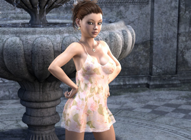 Обои картинки фото 3д графика, люди , people, девушка, взгляд, фон