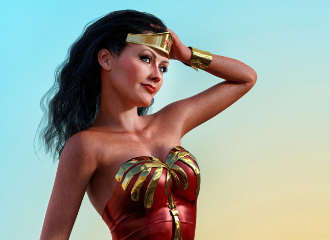 Обои картинки фото 3д графика, фантазия , fantasy, фон, взгляд, девушка