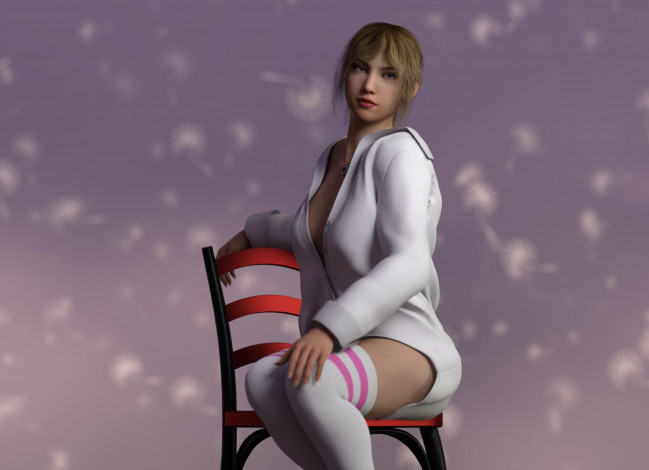 Обои картинки фото 3д графика, люди , people, фон, взгляд, девушка