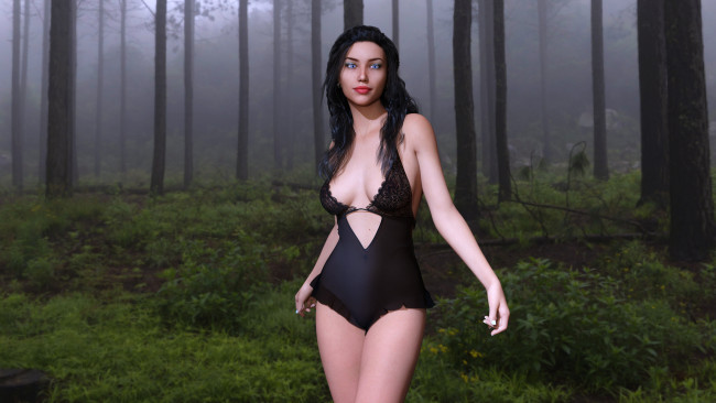 Обои картинки фото 3д графика, люди , people, девушка, взгляд, фон