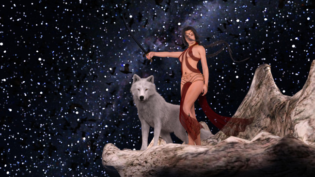 Обои картинки фото 3д графика, люди и животные , people and animals, взгляд, девушка, фон