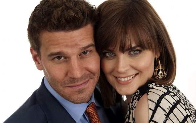 Обои картинки фото кино фильмы, bones, emily, deschanel, david, boreanaz