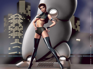 обоя календари, 3д-графика, 2019, calendar, архитектура, здание, небоскреб, девушка