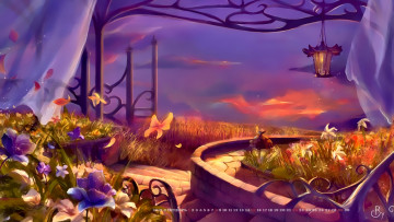 Картинка календари фэнтези цветы природа фонарь calendar 2019