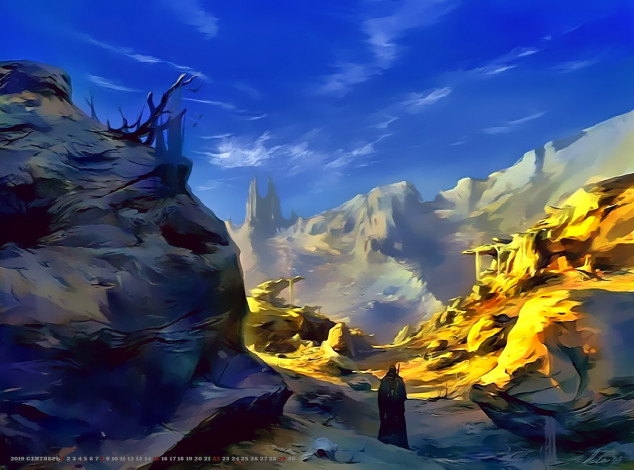 Обои картинки фото календари, фэнтези, человек, calendar, 2019, природа