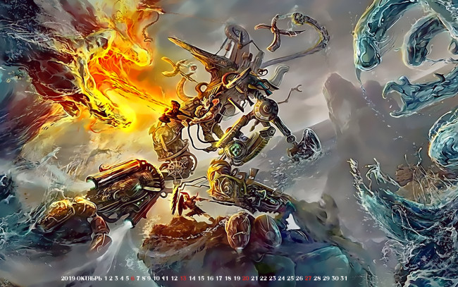 Обои картинки фото календари, фэнтези, calendar, 2019, робот