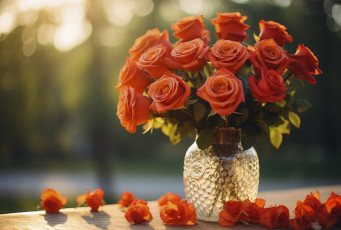 Картинка разное компьютерный+дизайн букет розы ваза