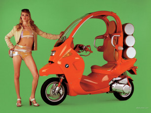 Картинка bmw c1 bond street мотоциклы мото девушкой
