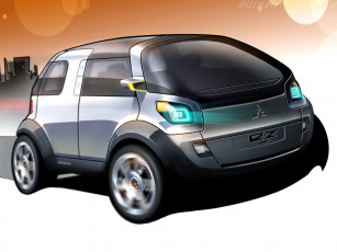 Картинка mitsubishi concept ez miev рисованные авто мото