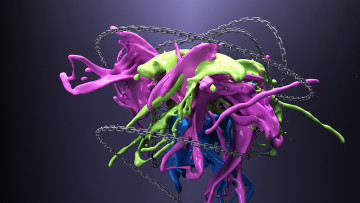 Картинка 3д графика abstract абстракции цвета цепи