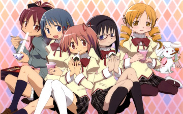 Картинка аниме mahou shoujo madoka magika девушки