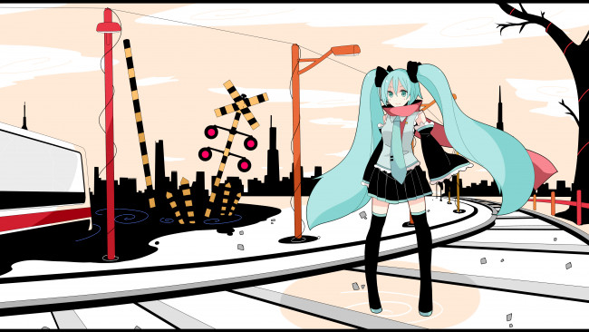 Обои картинки фото vocaloid, аниме, hatsune, miku