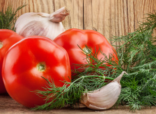 Картинка еда овощи укроп чеснок помидоры