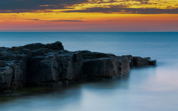 Картинка природа побережье океан скалы горизонт простор