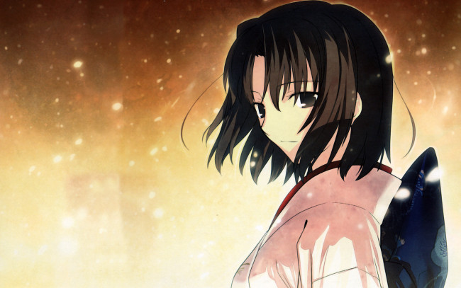 Обои картинки фото аниме, kara, no, kyokai, взгляд, девушка