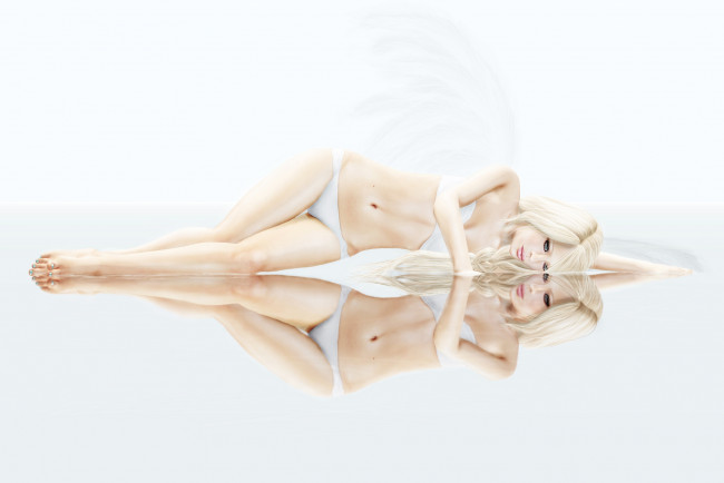 Обои картинки фото 3д, графика, angel, ангел, отражение