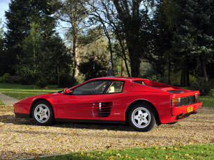 Картинка автомобили ferrari uk-spec testarossa красный 1986