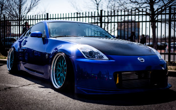 Картинка автомобили nissan datsun синий 350z