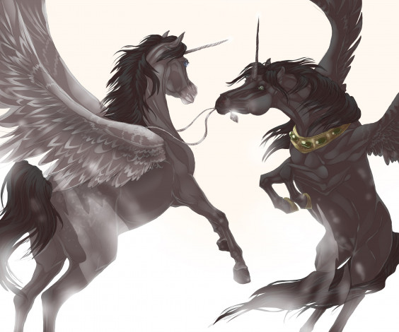 Обои картинки фото рисованные, животные,  сказочные,  мифические, пегасы
