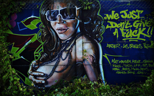 Обои картинки фото разное, граффити, листва