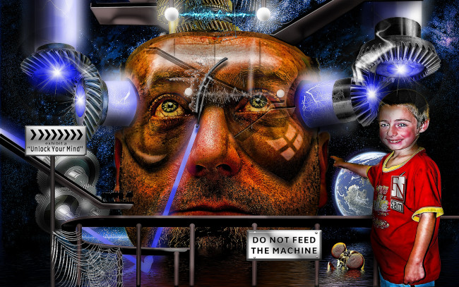 Обои картинки фото разное, компьютерный дизайн, муха, мальчик