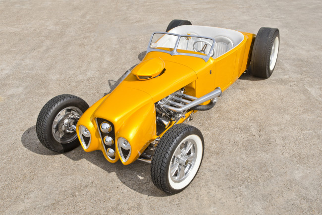 Обои картинки фото автомобили, custom classic car, yellow, custom