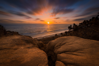 Картинка природа восходы закаты заря горизонт океан