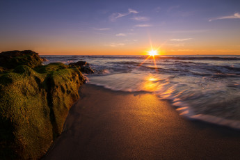 Картинка природа восходы закаты заря горизонт океан