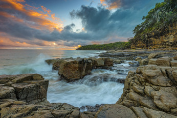 Картинка природа побережье волны скалы океан