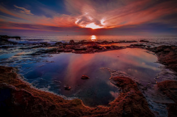 Картинка природа восходы закаты заря горизонт океан