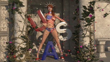 Картинка 3д+графика люди+ people фон цветы взгляд девушка