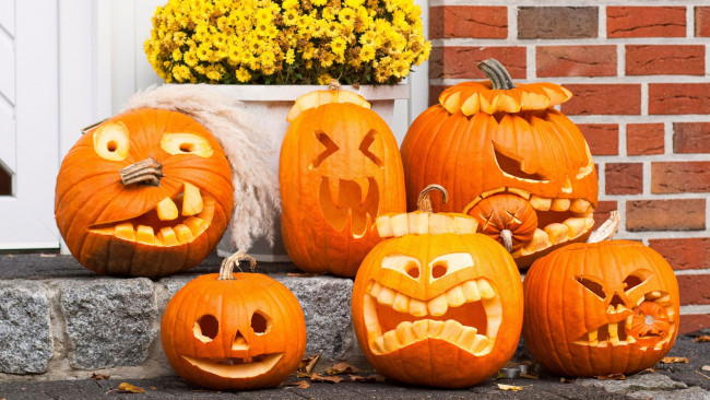 Обои картинки фото праздничные, хэллоуин, настроение, тыквы, праздник