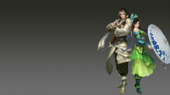 Обои картинки фото видео игры, ~~~другое~~~, костюм, арт, игра, парень, девушка, пара