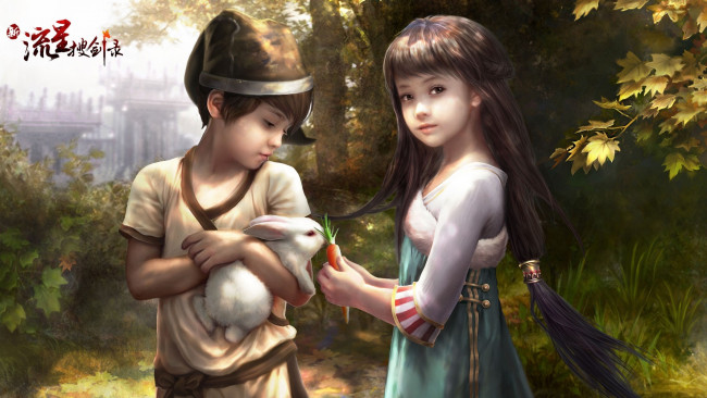 Обои картинки фото видео игры, ~~~другое~~~, морковка, кролик, дети, игра, китай, аниме, арт