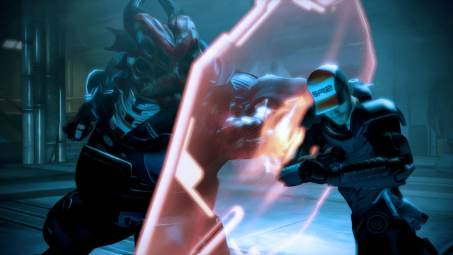 Обои картинки фото видео игры, mass effect 2, мужчина, демон