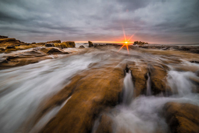 Обои картинки фото природа, восходы, закаты, горизонт, океан, заря