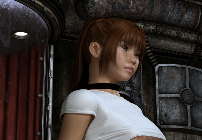 Обои картинки фото 3д графика, люди , people, фон, девушка, взгляд