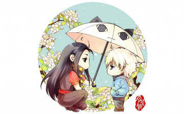 Картинка аниме hunter+x+hunter зонт золдик иллуми киллуа братья