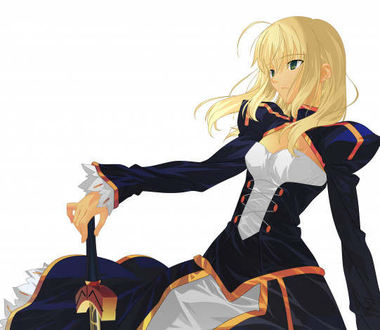 Обои картинки фото аниме, fate, stay night, сейбер