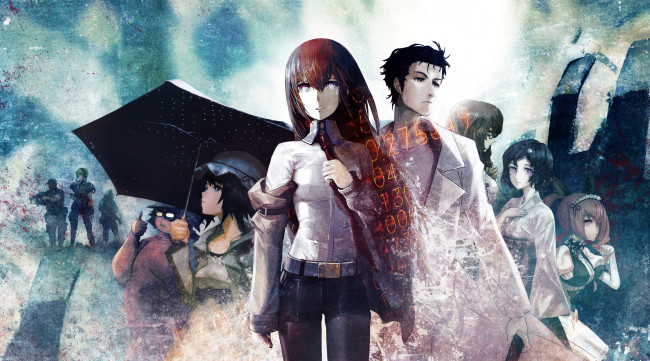 Обои картинки фото аниме, steins, gate, faris, nyannyan, amane, suzuha, urushibara, ruka, shiina, mayuri, okabe, rintarou, makise, kurisu, kiryuu, moeka, hashida, itaru