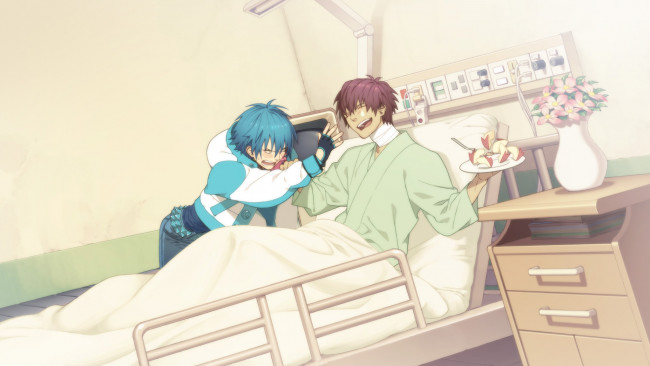 Обои картинки фото аниме, dramatical murder, больница, парни