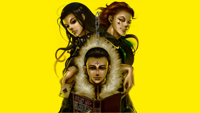 Обои картинки фото аниме, hunter x hunter, иллуми, куроро, хисока