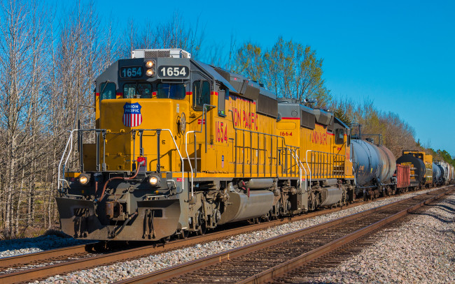 Обои картинки фото техника, поезда, рельсы, локомотив, состав