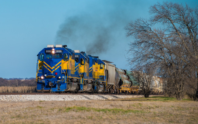 Обои картинки фото техника, поезда, рельсы, локомотив, состав